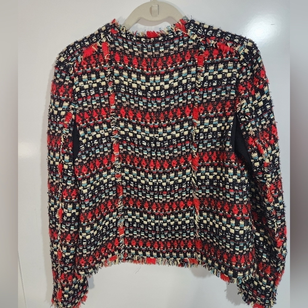 Chic Multicolor Tweed Jacket From TRUTH & PRIDE, Size Large - Picture 6 of 11